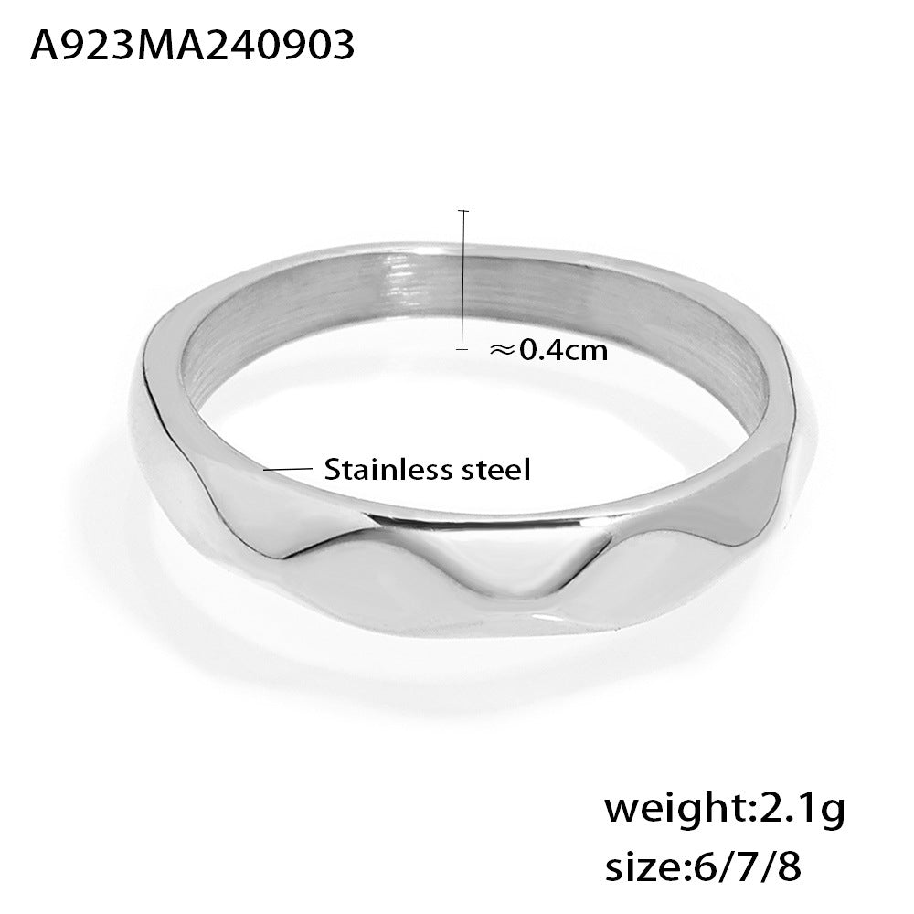 316L Stainless Steel 18K Gold Plated Minimalist Stackable Ring - Image 9