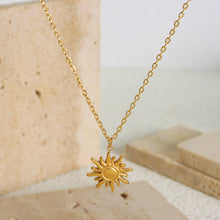 316L Stainless Steel 18K Gold Plated Minimalist Sun Pendant Collarbone Necklace - Image 4