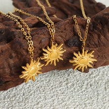 316L Stainless Steel 18K Gold Plated Minimalist Sun Pendant Collarbone Necklace - Image 6