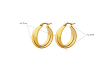 316L Stainless Steel 18K Gold Plated Minimalist Two-Tone U-Shape Drop Earrings - Image 7
