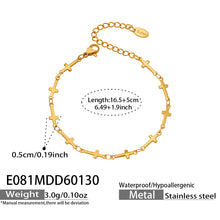 316L Stainless Steel 18K Gold Plated Minimalist Versatile Cross Bracelet - Image 2