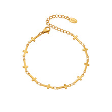 316L Stainless Steel 18K Gold Plated Minimalist Versatile Cross Bracelet - Image 9