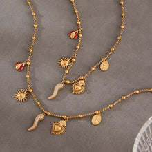 316L Stainless Steel 18K Gold Plated Multi-Charm DIY Necklace with Zircon Accents - Image 2