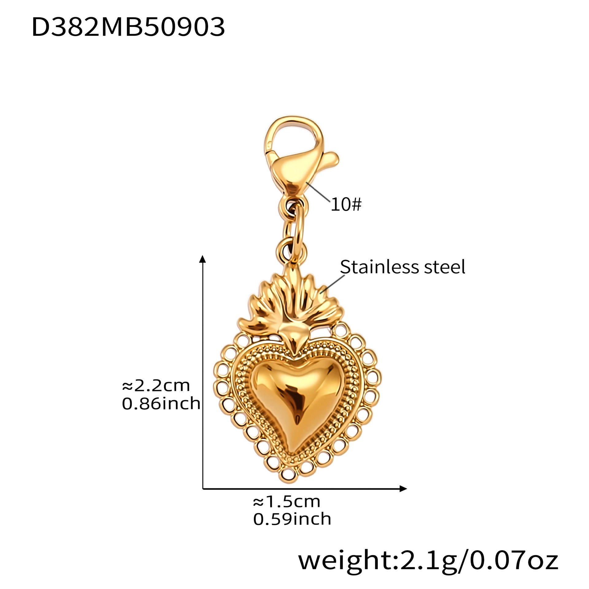 316L Stainless Steel 18K Gold Plated Multi-Charm DIY Necklace with Zircon Accents - Image 3