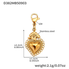 316L Stainless Steel 18K Gold Plated Multi-Charm DIY Necklace with Zircon Accents - Image 3