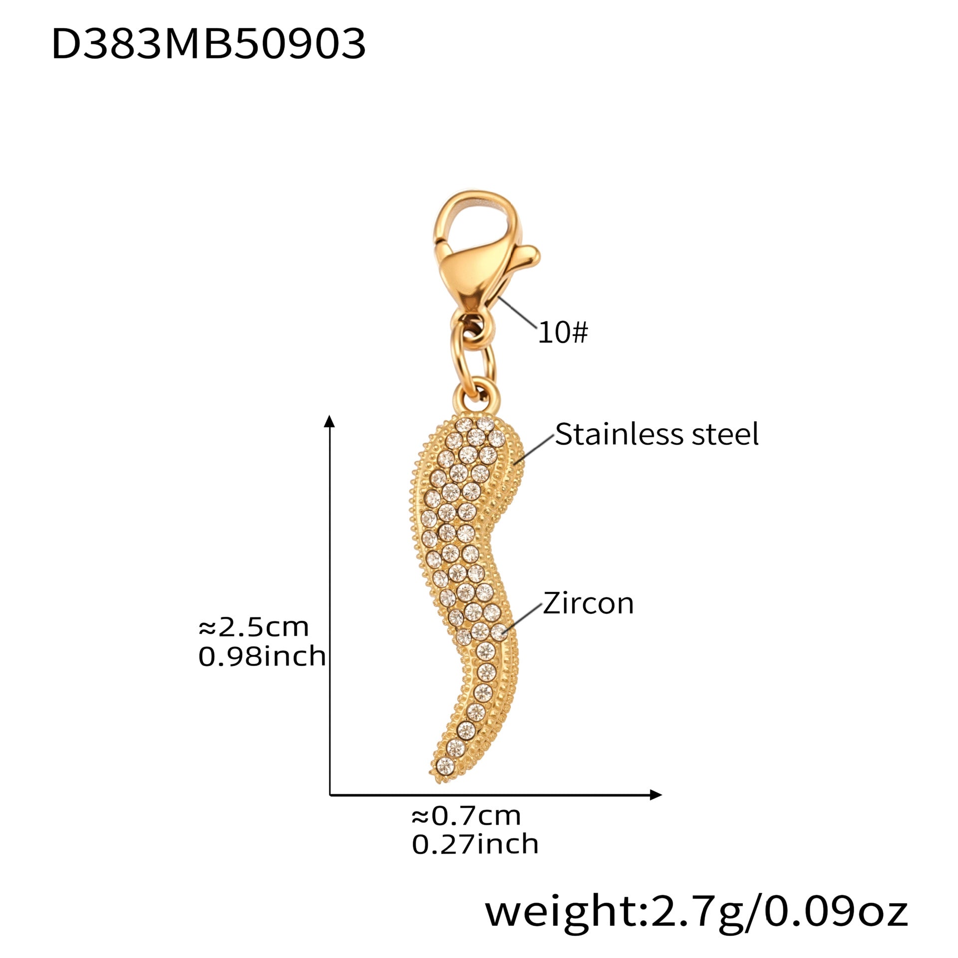 316L Stainless Steel 18K Gold Plated Multi-Charm DIY Necklace with Zircon Accents - Image 7