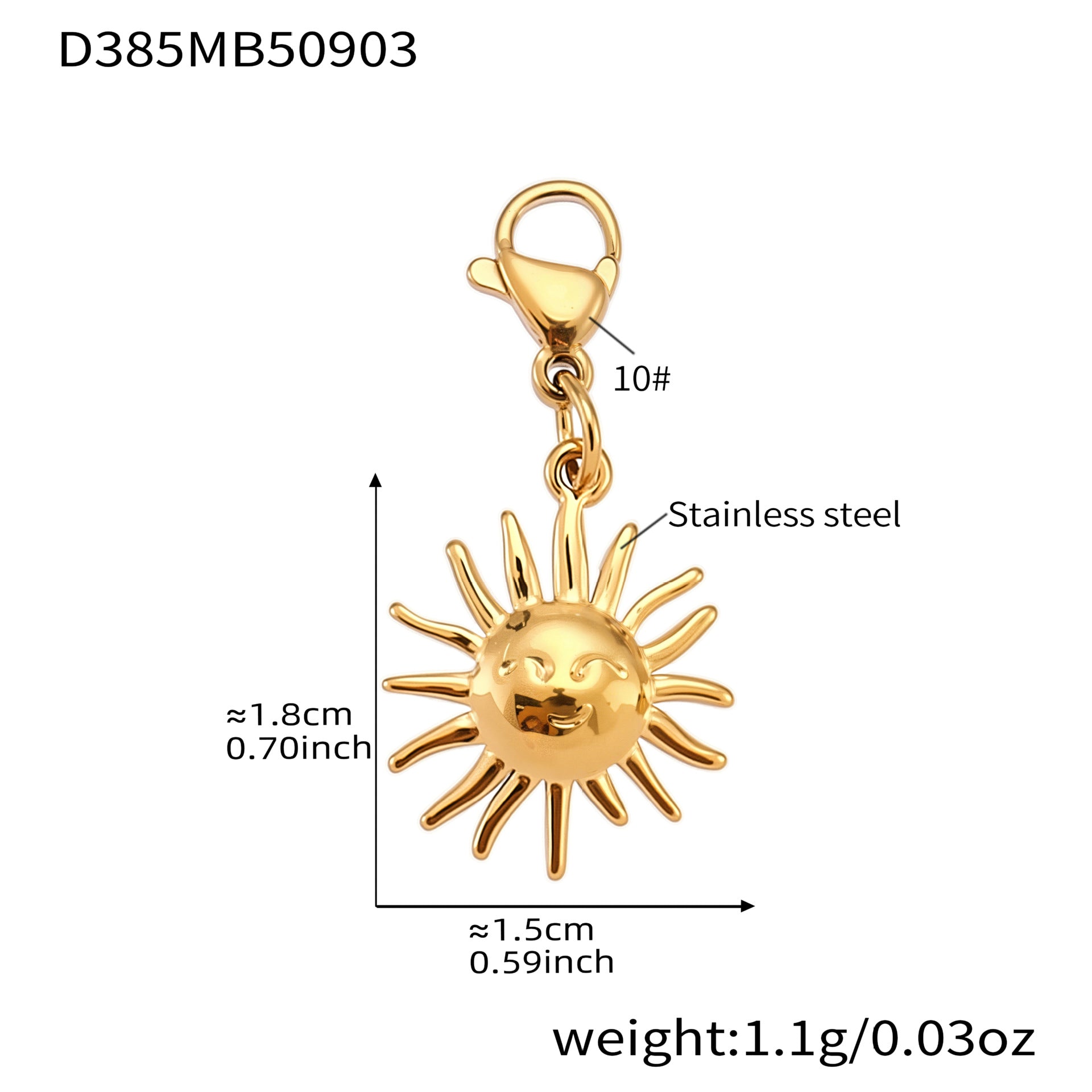 316L Stainless Steel 18K Gold Plated Multi-Charm DIY Necklace with Zircon Accents - Image 9