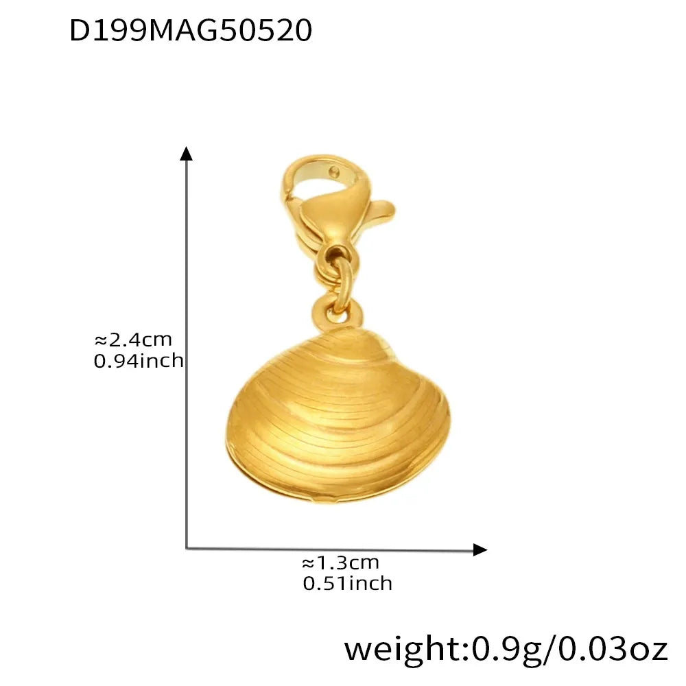 316L Stainless Steel 18K Gold Plated Ocean Charm Bracelet & Pendant Set - Image 11