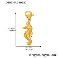 316L Stainless Steel 18K Gold Plated Ocean Charm Bracelet & Pendant Set - Image 8