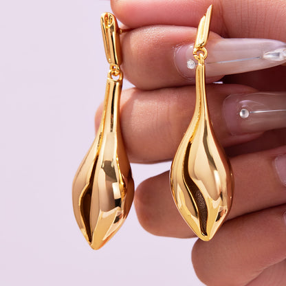 316L Stainless Steel 18K Gold Plated Ocean-Inspired Conch Pendant Earrings - Image 10