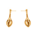 316L Stainless Steel 18K Gold Plated Ocean-Inspired Conch Pendant Earrings
