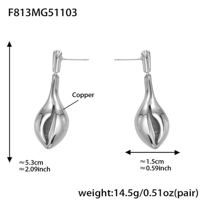 316L Stainless Steel 18K Gold Plated Ocean-Inspired Conch Pendant Earrings - Image 5