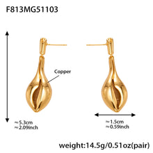 316L Stainless Steel 18K Gold Plated Ocean-Inspired Conch Pendant Earrings - Image 9