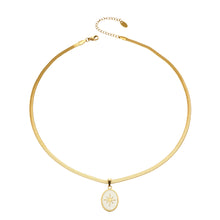 316L Stainless Steel 18K Gold Plated Octagram Enamel Flat Snake Chain Necklace - Image 6