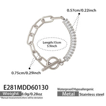 316L Stainless Steel 18K Gold Plated OT Buckle Zircon Chain Bracelet Necklace - Image 5
