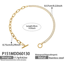316L Stainless Steel 18K Gold Plated OT Buckle Zircon Chain Bracelet Necklace - Image 9