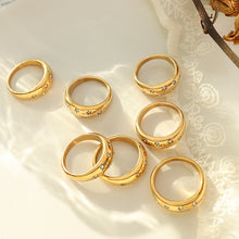 316L Stainless Steel 18K Gold Plated Pavé Zircon Ring - Image 4