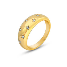 316L Stainless Steel 18K Gold Plated Pavé Zircon Ring - Image 5