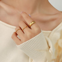 316L Stainless Steel 18K Gold Plated Pavé Zircon Ring - Image 7