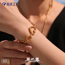 316L Stainless Steel 18K Gold Plated Pave Zircon Cuff Bangle - Image 1