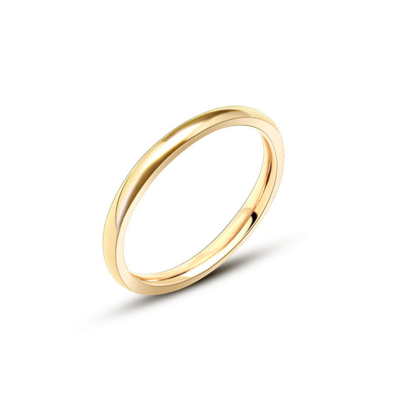 316L Stainless Steel 18K Gold Plated Polished Band Ring - Image 1