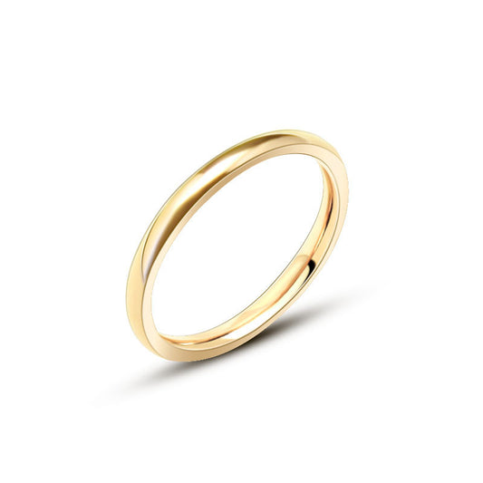 316L Stainless Steel 18K Gold Plated Polished Band Ring - Image 1