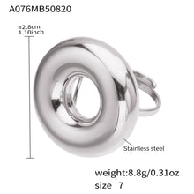 316L Stainless Steel 18K Gold Plated Polished Hollow Circle Open Ring - Image 3