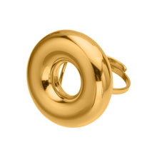 316L Stainless Steel 18K Gold Plated Polished Hollow Circle Open Ring - Image 6