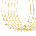 316L Stainless Steel 18K Gold Plated Roman Palace Multi-Charm Necklace