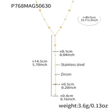 316L Stainless Steel 18K Gold Plated Small Heart Zircon Y-Lariat Layering Necklace - Image 6