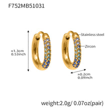 316L Stainless Steel 18K Gold Plated Sparkling Zircon Huggie Earrings - Image 11