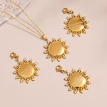316L Stainless Steel 18K Gold Plated Sparkling Zircon MOM Letter & Sunflower Pendant Necklace - Image 4