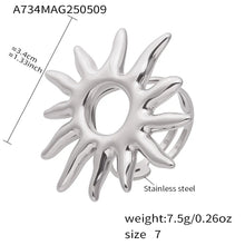 316L Stainless Steel 18K Gold Plated Statement Sun Ring - Image 6