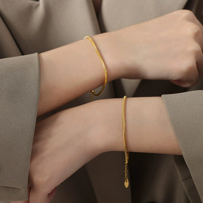 316L Stainless Steel 18K Gold Plated Tarnish-Free Minimalist Lobster Clasp Bracelet - Image 1