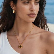 316L Stainless Steel 18K Gold Plated Tiger Eye Rope Chain Necklace - Image 12