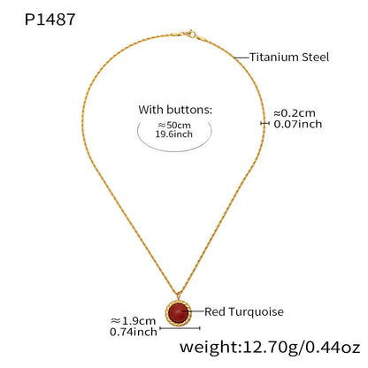 316L Stainless Steel 18K Gold Plated Tiger Eye Rope Chain Necklace - Image 5