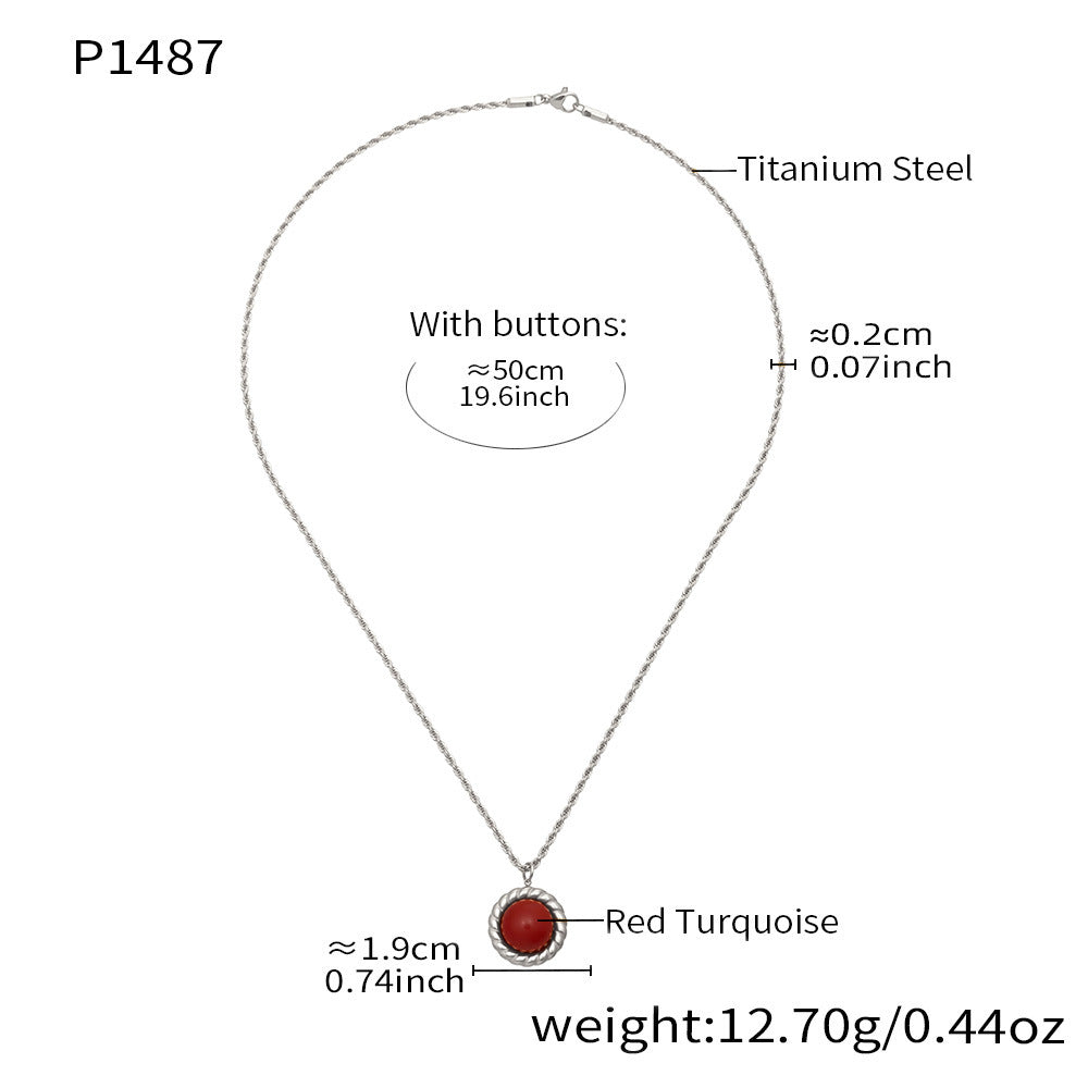 316L Stainless Steel 18K Gold Plated Tiger Eye Rope Chain Necklace - Image 8