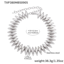 316L Stainless Steel 18K Gold Plated Torpedo Design Handmade Bracelet & Necklace Set - Image 8