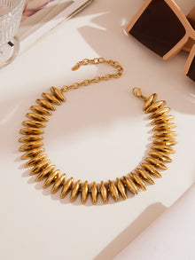 316L Stainless Steel 18K Gold Plated Torpedo Design Handmade Bracelet & Necklace Set - Image 9