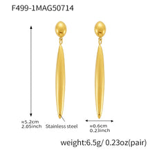 316L Stainless Steel 18K Gold Plated Two-Tone Long Waterdrop Earrings - Image 6