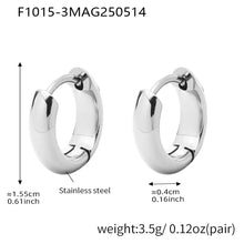 316L stainless steel 18K Gold Plated Two-Tone Minimalist Hoop Earrings flat lay display for wholesale earrings buyers
