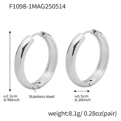 316L Stainless Steel 18K Gold Plated Two-Tone Minimalist Hoop Earrings - Image 15