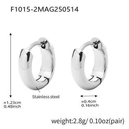 316L Stainless Steel 18K Gold Plated Two-Tone Minimalist Hoop Earrings - Image 9