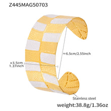 316L Stainless Steel 18K Gold Plated Two-Tone Open Cuff Bracelet - Image 7