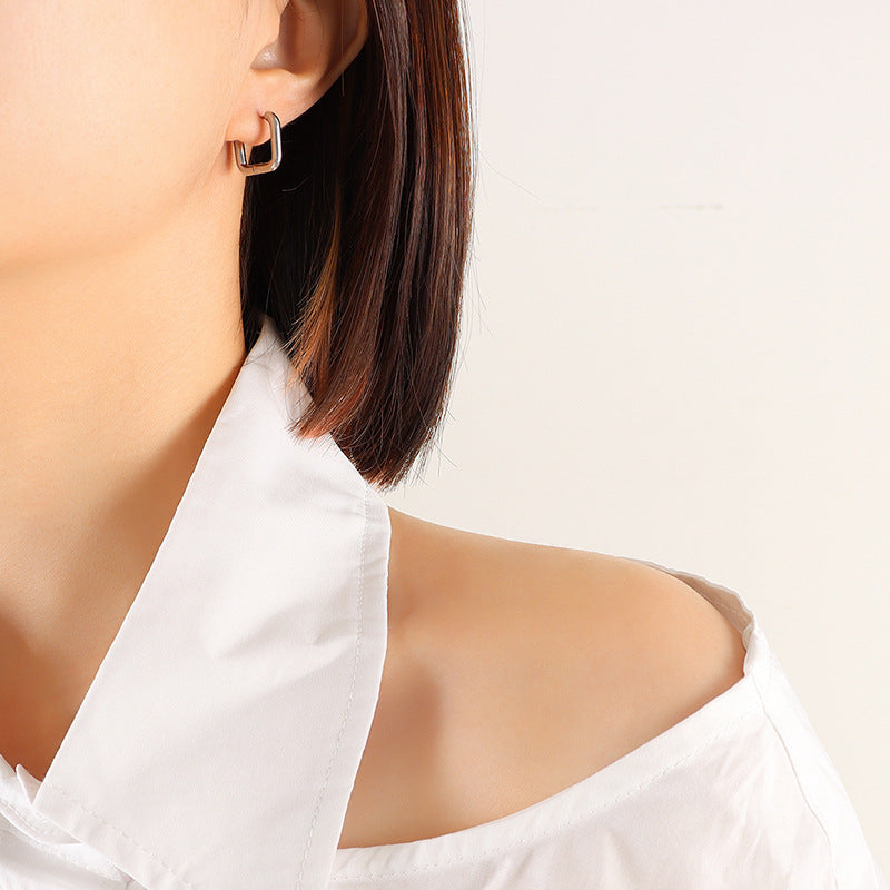 316L Stainless Steel 18K Gold Plated Versatile Geometric & Heart Drop Earrings - Image 15