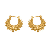 316L Stainless Steel 18K Gold Plated Vintage Crown Drop Earrings - Image 2