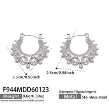 316L Stainless Steel 18K Gold Plated Vintage Crown Drop Earrings - Image 7