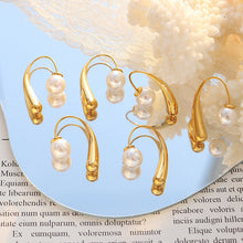 316L Stainless Steel 18K Gold Plated Vintage French Style Unique Drop Earrings - Image 1