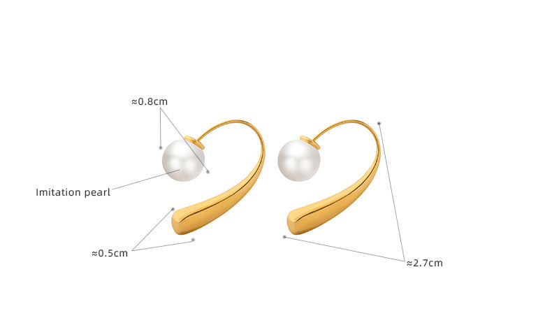 316L Stainless Steel 18K Gold Plated Vintage French Style Unique Drop Earrings - Image 3