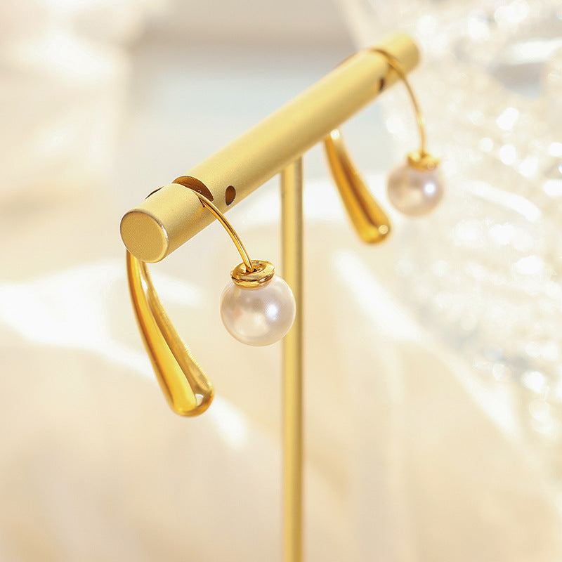 316L Stainless Steel 18K Gold Plated Vintage French Style Unique Drop Earrings - Image 5